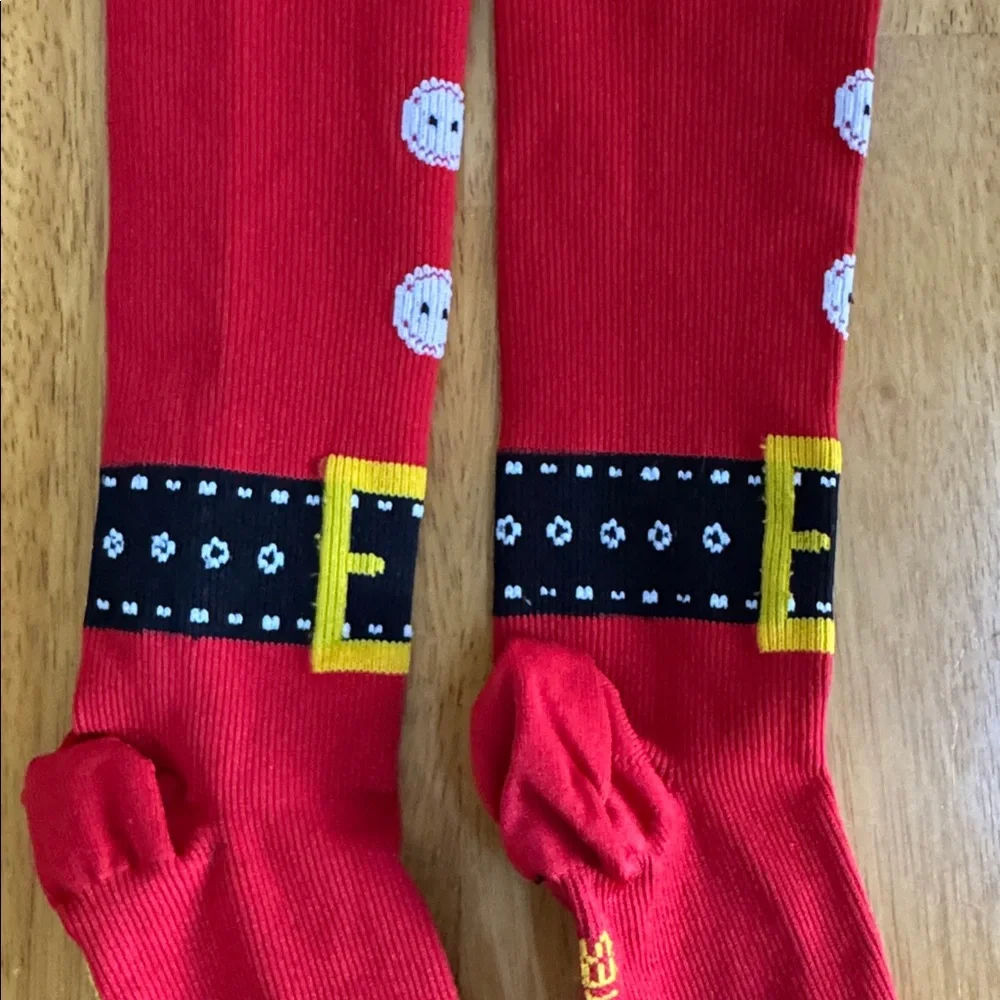 Nursemates Nurse Santa Belt Compression Holiday Fun Socks